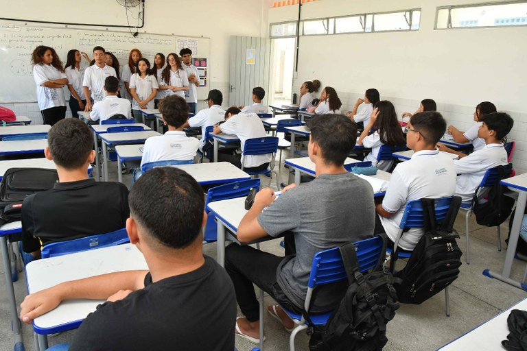 2025.03.11 Grêmio Estudantil © Leonardo Ariel (1) Grêmio atuando em sala de aula.JPG