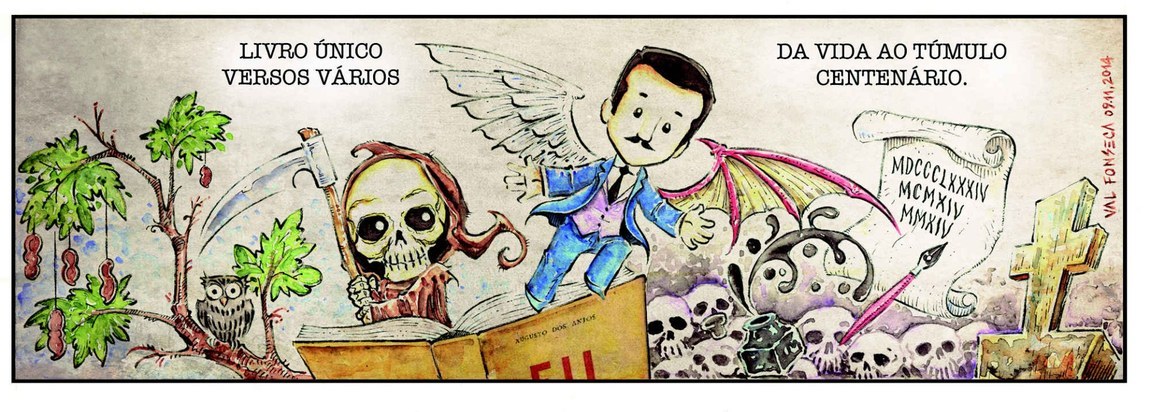 Val Fonseca reúne tiras publicadas em A União sobre Augusto dos Anjos em volume que será lançado amanhã